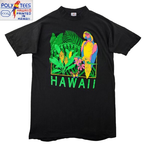 Poly Tees Hawaii Vintage T-Shirt 90s Parrot Single Stitch XXXL (Please Read) - Picture 1 of 14